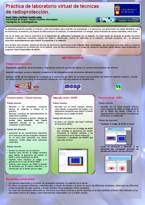 Prctica de laboratorio virtual de tcnicas de radioproteccin. Innolab, inno-lab, innovacin educativa, experimentos simulados, laboratorios virtuales, transporte de radiacin